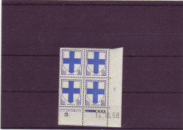 N° 1180 - 50c Blason De MARSEILLE - A De A+B - Tirage Du 13.10.58 Au 21.10.58 - 14.10.1958 - - 1950-1959