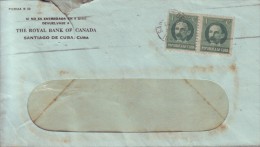 1917-H-156 CUBA. REPUBLICA. 1917. 1c. SOBRE BANK OF CANADA. SANTIAGO DE CUBA. 1945. - Cartas & Documentos