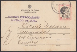 1969-EP-1 CUBA 1969. Ed.108. TARJETA ENTERO POSTAL. POSTAL STATIONERY. JULIO ANTONIO MELLA. USED. EXPRESO FERROCARRILES. - Covers & Documents