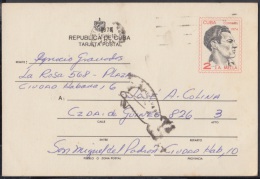 1974-EP-2 CUBA 1974. Ed.111. TARJETA ENTERO POSTAL. POSTAL STATIONERY. JULIO ANTONIO MELLA. USED. MARCA DE DEVOLUCION. - Briefe U. Dokumente