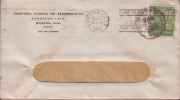 1939-H-34 CUBA. REPUBLICA. 1939. PROPAGANDA DEL TABACO. TOBACCO. SOBRE RECIBO DE ELECTRICIDAD. CANC. FUME TABACO CUBANO. - Cartas & Documentos