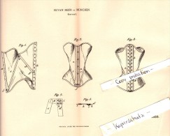 Original Patent - Silvan Meier In München , 1890 , Korsett , Corset !!! - Before 1900