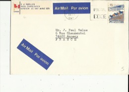 Enveloppe Flamme Timbrée Du Canada De Exp:Mr H J  Mueller Windsor 21 Adressé A Mr J P  Salze A Annecy 74 - Airmail