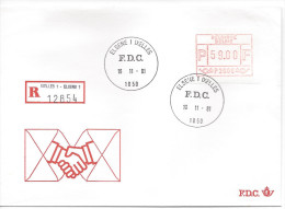 4 Lettres FDC Premier Jour Vignettes D´affranchissement ELSENE 1 IXELLES 16/11/1981 6.00F, 9.00F, 14.00F, 59.00F - Sonstige & Ohne Zuordnung