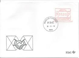 4 Lettres FDC Premier Jour Vignettes D´affranchissement BRUXELLES 1 BRUSSEL 16/11/1981 6.00F, 9.00F, 14.00F, 59.00F - Other & Unclassified