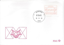 4 Lettres FDC Premier Jour Vignettes D´affranchissement ANTWERPEN ANVERS 16/11/1981 6.00F, 9.00F, 14.00F, 59.00F - Other & Unclassified