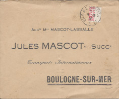 Convoyeur Ligne NICE A MARSEILLE Sur Bande Pub De Carnet Sans Timbre Pour Boulogne Curieusement Non Taxée Et Distribuée - Cartas & Documentos