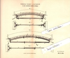 Original Patent - Friedrich Träbert In Rathenow , 1889 , Gewölbe - Lehrbogen , Architektur , Architekt !!! - Architectuur