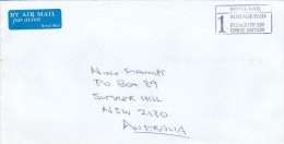 Great Britain 2001 Postage Paid  Cover Sent To Australia - Cartas & Documentos