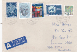 Switzerland 2001 Cover Sent To Australia - Briefe U. Dokumente