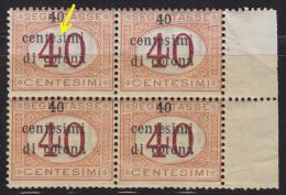 1225(5). Italy, Croatia, 1919, Occupation Of Dalmatia, Error - Damaged Letter S, Block Of 4, MNH (**) - Dalmatia