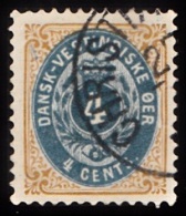 1896-1906. Bi-coloured. 4 C. Blue/brown. Normal Frame. Perf. 12 3/4. (Michel: 18 I) - JF103505 - Dänisch-Westindien