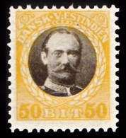 1907-1908. Frederik VIII. 50 Bit Brown/yellow. (Michel: 48) - JF103532 - Deens West-Indië