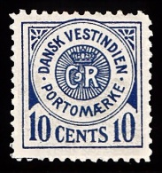 1902. Ring Type. 10 Cent Blue (Michel: P4) - JF103533 - Danish West Indies