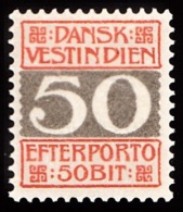 1905. Numeral Type. 50 Bit Red/grey (Michel: P8A) - JF103472 - Deens West-Indië