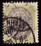 1896-1906. Bi-coloured. 5 C. Green/blue. Inverted Frame. Perf. 12 3/4. KØBENHAVN 96. (Michel: 19 II) - JF103506 - Deens West-Indië