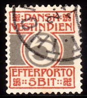 1905. Numeral Type.  5 Bit Red/grey (Michel: P5A) - JF103715 - Danish West Indies