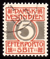 1905. Numeral Type.  5 Bit Red/grey Canc. 1917. (Michel: P5A) - JF103714 - Danish West Indies