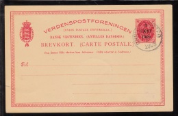 1902. Surcharge On Bi-coloured Type. 1 CENT 1902 On 3 CENTS Red BREVKORT. 5 Text Lines.... (Michel: FACIT BK 8) - JF1036 - Deens West-Indië