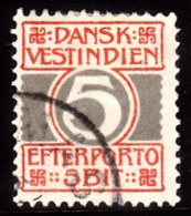 1905. Numeral Type.  5 Bit Red/grey (Michel: P5A) - JF103709 - Deens West-Indië