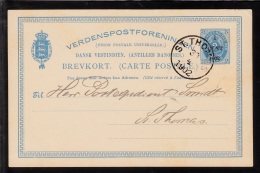 1902. Surcharge On Bi-coloured Type. 1 CENT 1902 On 2 CENTS Blue BREVKORT. 5 Text Lines... (Michel: FACIT BK 7) - JF1036 - Danish West Indies