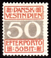 1905. Numeral Type.  50 Bit Red/grey Perf. 14x14½ (Michel: P8C) - JF103704 - Danish West Indies