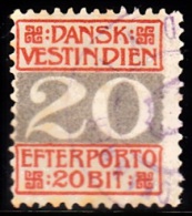 1905. Numeral Type.  20 Bit Red/grey Cancelled ST. THOMAS TOLDKAMMER. (Michel: P6A) - JF103721 - Dänisch-Westindien