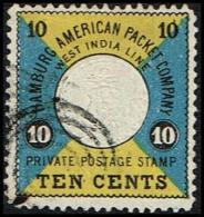 1875. HAPAG. 10 CENTS. Very Beautiful Perforated On All  4 Sides. Cancelled With A Ligh... (Michel: ) - JF106465 - Danish West Indies