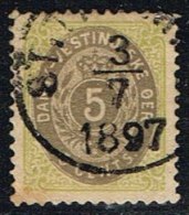 1896-1906. Bi-coloured. 5 C. Green/blue. Normal Frame. Perf. 12 3/4. Scarce. Weak Corne... (Michel: 19 I) - JF153278 - Deens West-Indië