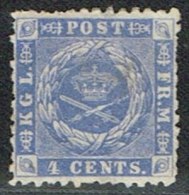 1873. 4 C. Blue-ultramarine. Lineperf. 12½. (Michel: 4 A) - JF153309 - Deens West-Indië