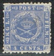 1873. 4 C. Blue-ultramarine. Lineperf. 12½. (Michel: 4 A) - JF153309 - Danish West Indies