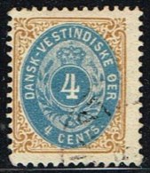1896-1906. Bi-coloured. 4 C. Blue/brown. Normal Frame. Perf. 12 3/4. (Michel: 18 I) - JF153268 - Dänisch-Westindien