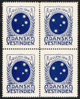 1916. The Constellation: The Southern Cross 4-block With Two Seals Never Hinged. (Michel: 1916) - JF153225 - Danish West Indies