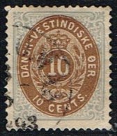 1876-1879. Bi-coloured. 10 C. Dark Light Pearl-grey/light Brown.  Normal Frame. Perf. 1... (Michel: 11 Ib) - JF153290 - Danish West Indies
