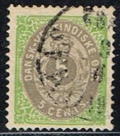 1876-1879. Bi-coloured. 5 C. Green/gray. Inverted Frame. Perf. 14x13½. (Michel: 10 II) - JF153277 - Danish West Indies