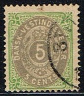 1876-1879. Bi-coloured. 5 C. Green/gray. Normal Frame. Perf. 14x13½. (Michel: 10 I) - JF153273 - Deens West-Indië