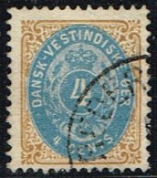 1896-1906. Bi-coloured. 4 C. Blue/brown. Normal Frame. Perf. 12 3/4. (Michel: 18 I) - JF153269 - Dänisch-Westindien