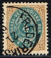 1896-1906. Bi-coloured. 4 C. Blue/brown. Normal Frame. Perf. 12 3/4. (Michel: 18 I) - JF153267 - Deens West-Indië