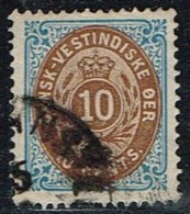 1876-1879. Bi-coloured. 10 C. Blue/dark Brown. Inverted Frame. Perf. 14x13½. (Michel: 11 IIb) - JF153297 - Dänisch-Westindien