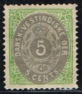 1876-1879. Bi-coloured. 5 C. Green/gray. Normal Frame. Perf. 14x13½. (Michel: 10 I) - JF153272 - Deens West-Indië