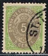 1876-1879. Bi-coloured. 5 C. Green/gray. Inverted Frame. Perf. 14x13½. (Michel: 10 II) - JF153275 - Deens West-Indië