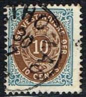 1896-1906. Bi-coloured. 10 C. Blue/brown. Normal Frame. Perf. 12 3/4. (Michel: 20 I) - JF153300 - Danish West Indies