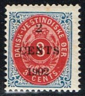 1902. Surcharge. Local, Black Surcharge. 2 CENTS 1902 On 3 C. Blue/red. Inverted Frame.... (Michel: 23 AII) - JF153354 - Deens West-Indië