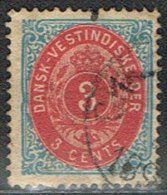 1873-1874. Bi-coloured. 3 C. Blue/red. Inverted Frame. Perf. 14x13½. Variety. (Michel: 6 Iib (AFA 6y 106-fejlen)) - JF15 - Deens West-Indië