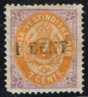 1887. Surcharge. 1 CENT On 7 C. Red Lilac/dull Yellow. Second Print.  Normal Frame. Per... (Michel: 14 Ib) - JF153339 - Deens West-Indië