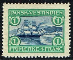 1905. St. Thomas Harbour. 1 Fr. Blue/green. (Michel: 35) - JF153379 - Danish West Indies