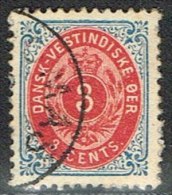 1896-1906. Bi-coloured. 3 C. Blue/red. Inverted Frame. Perf. 12 3/4. (Michel: 17 II) - JF153333 - Danish West Indies