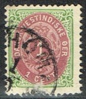 1896-1906. Bi-coloured. 1 Cent Green/red. Normal Frame. Perf. 12 3/4. Scerce. Thin On T... (Michel: 16 I) - JF153316 - Deens West-Indië