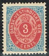 1873-1874. Bi-coloured. 3 C. Blue/red. Inverted Frame. Perf. 14x13½. (Michel: 6 IIb) - JF153328 - Deens West-Indië