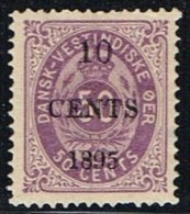 1895. Surcharge. 10 CENTS 1895 On 50 C. Violet. (Michel: 15) - JF153341 - Danish West Indies